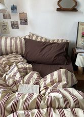 Liam Striped Bedding Set - Brown